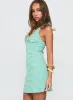 Lucee Halter Mini Dress Green Stripe sold by Princess Polly