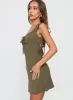Lillette Frill Mini Dress Olive sold by Princess Polly