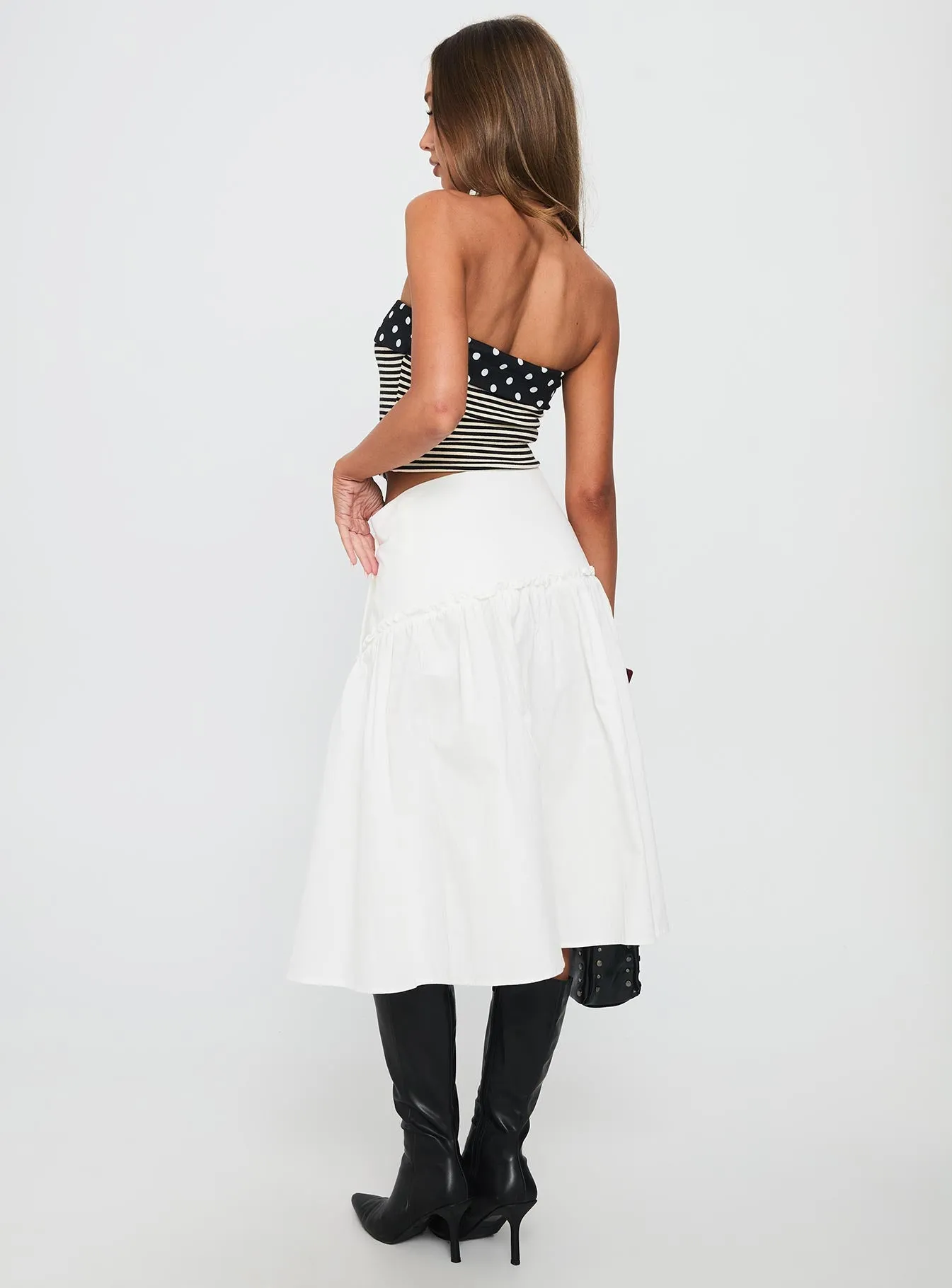 Jonsie Tiered Frill Midi Skirt White sold by Princess Polly product image thumbnail 5