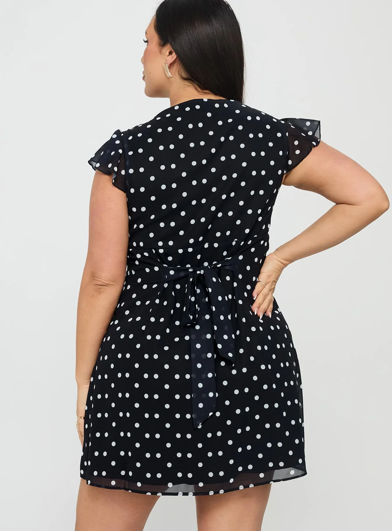 I Guess So Mini Dress Black Polka Dot Curve sold by Princess Polly product image thumbnail 5