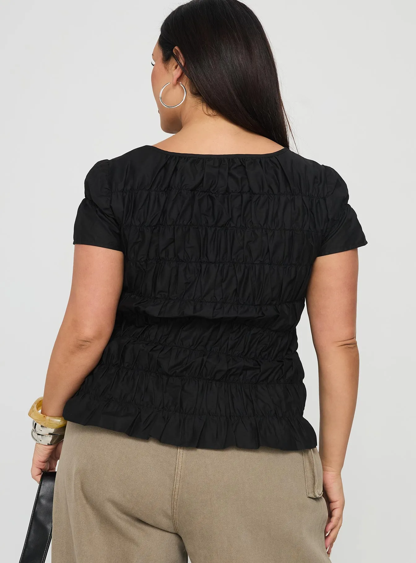 Spoiler Alert Ruched Top Black Curve sold by Princess Polly product image thumbnail 4