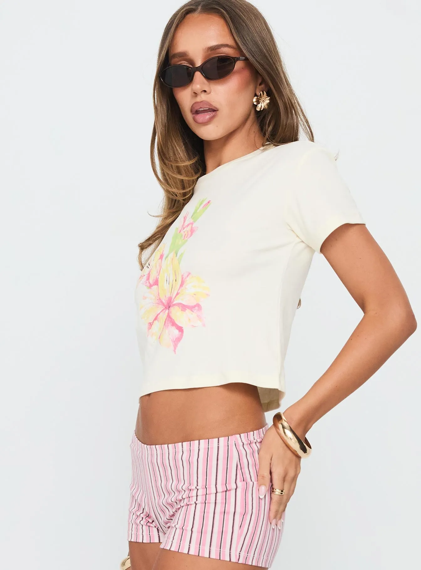 Sunday Flowers Graphic Top Cream sold by Princess Polly product image thumbnail 3