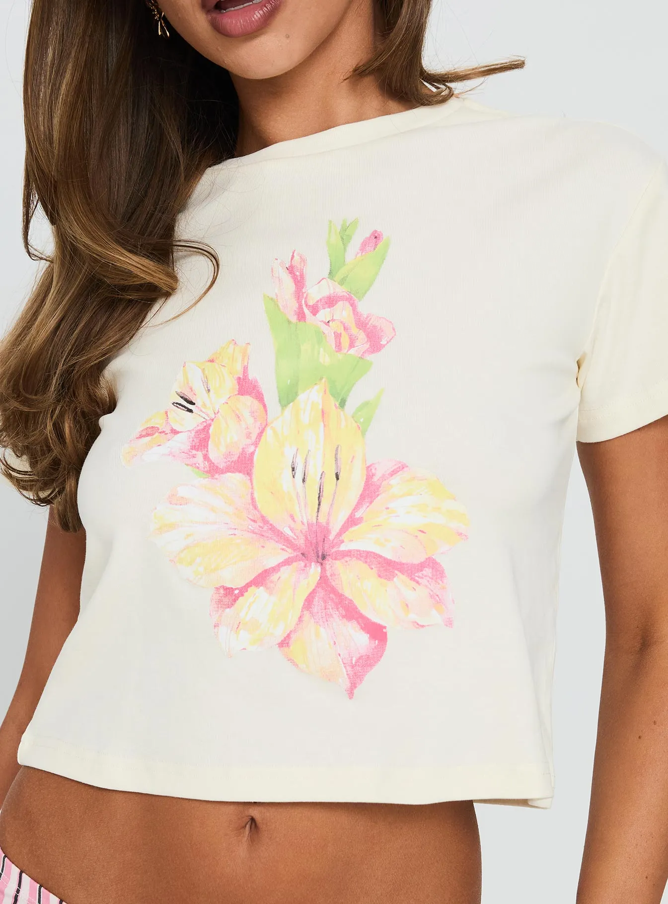Sunday Flowers Graphic Top Cream sold by Princess Polly product image thumbnail 5