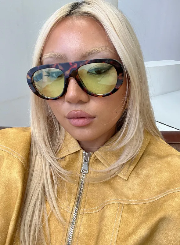 Prized Possession Aviator Sunglasses Tort sold by Princess Polly