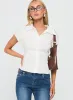 Akiyo Button Up Blouse Top White sold by Princess Polly