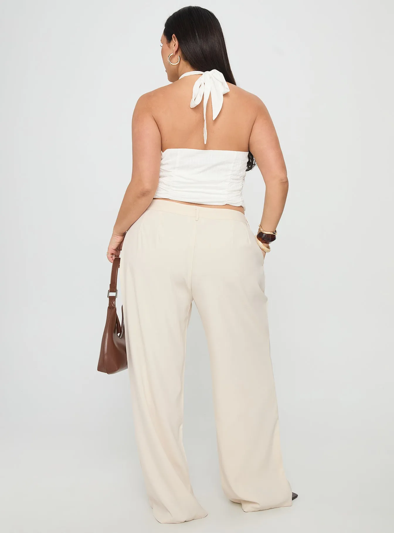 Irresistible Wide Leg Pant Cream Curve sold by Princess Polly product image thumbnail 5