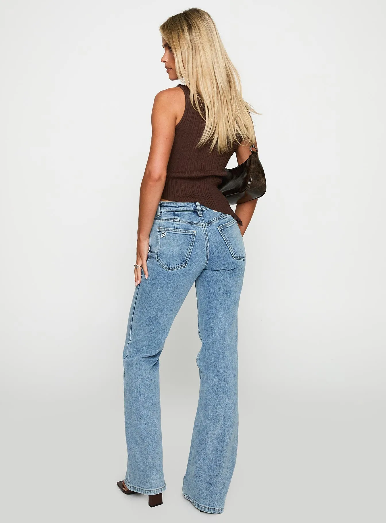 Magic Mirror Mid Rise Bootleg Jeans Ice Wash Petite sold by Princess Polly product image thumbnail 5