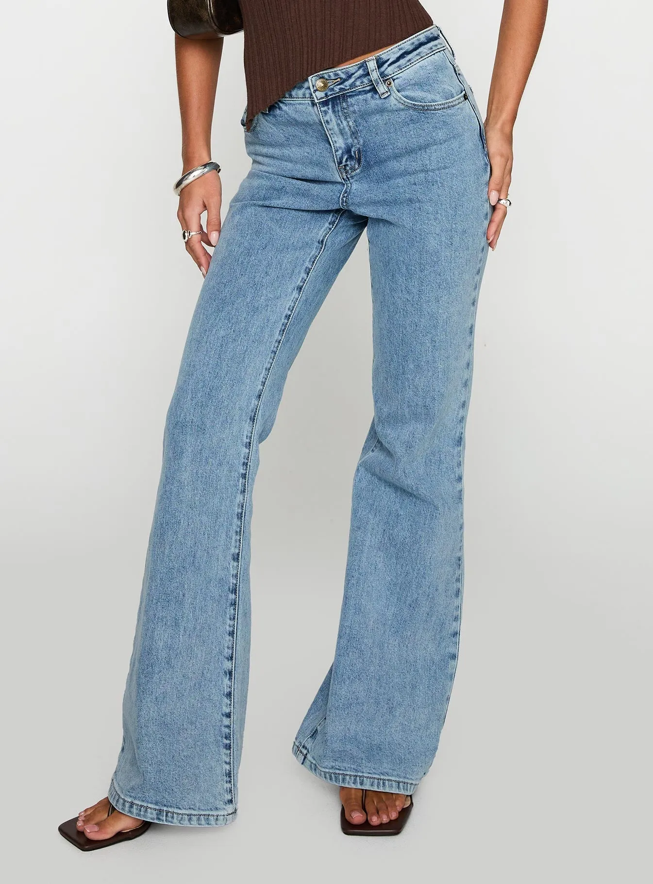 Magic Mirror Mid Rise Bootleg Jeans Ice Wash Tall sold by Princess Polly product image thumbnail 2