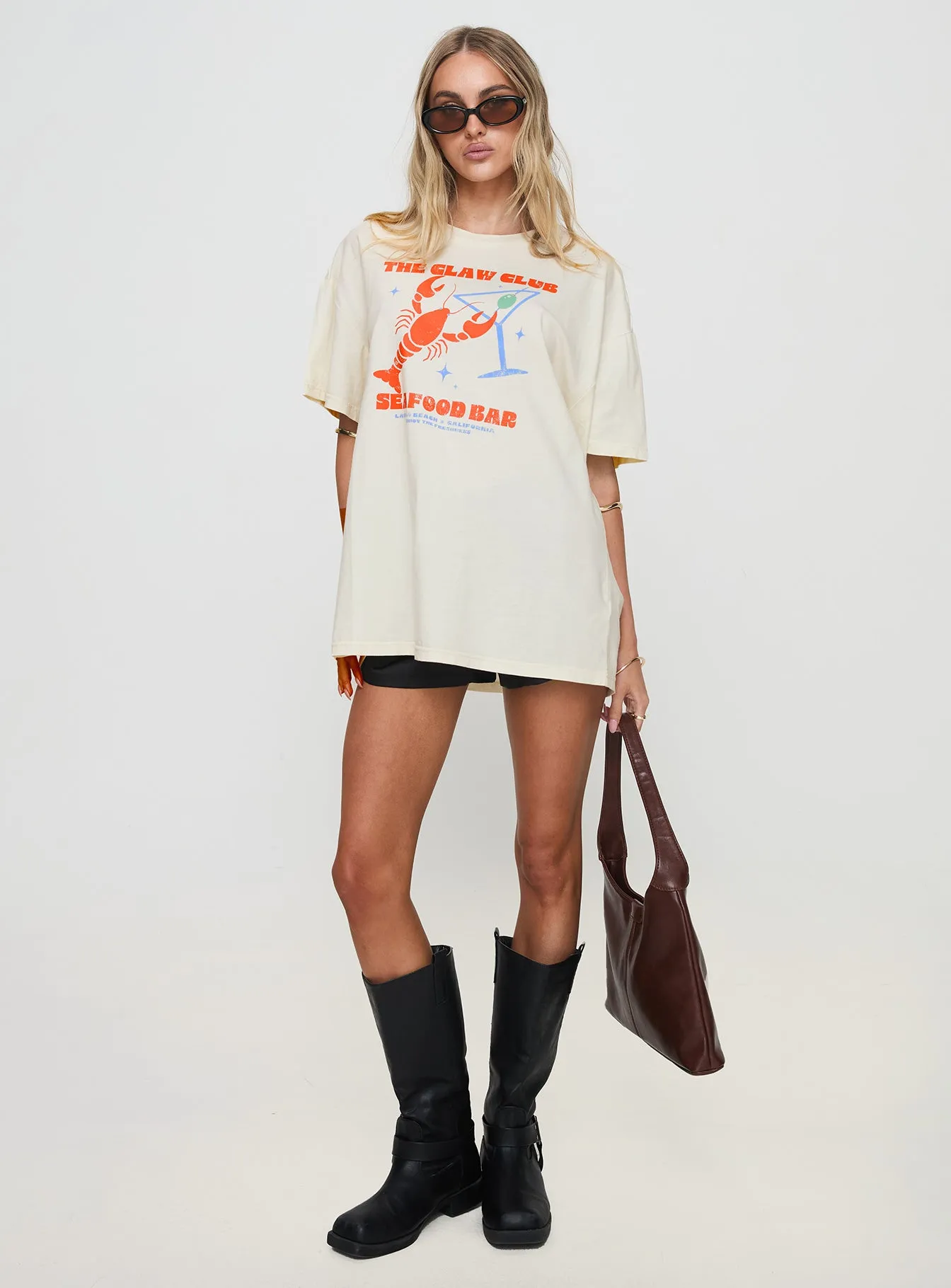 The Claw Club Oversized Tee Yellow sold by Princess Polly product image thumbnail 3
