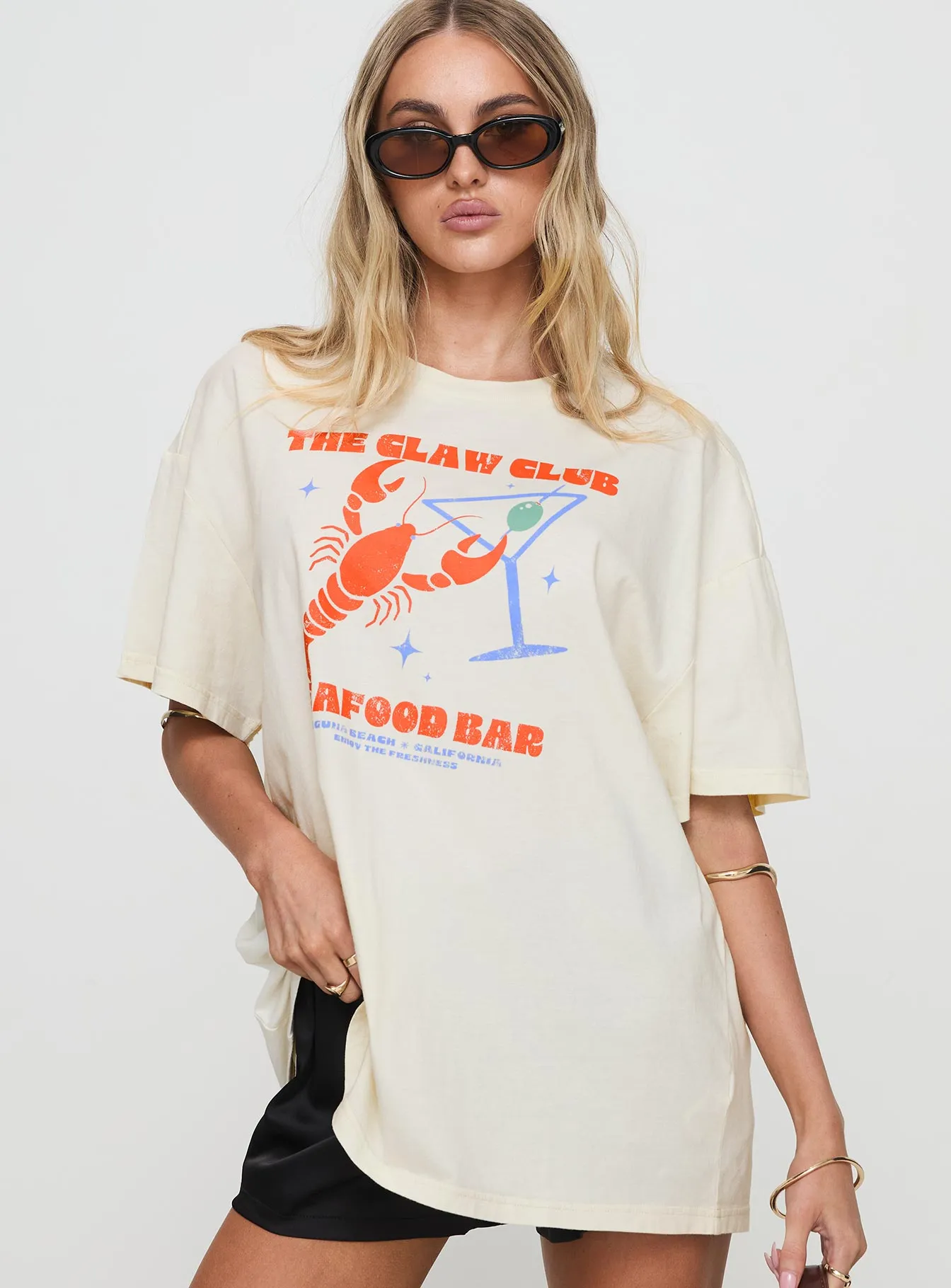The Claw Club Oversized Tee Yellow sold by Princess Polly product image thumbnail 2