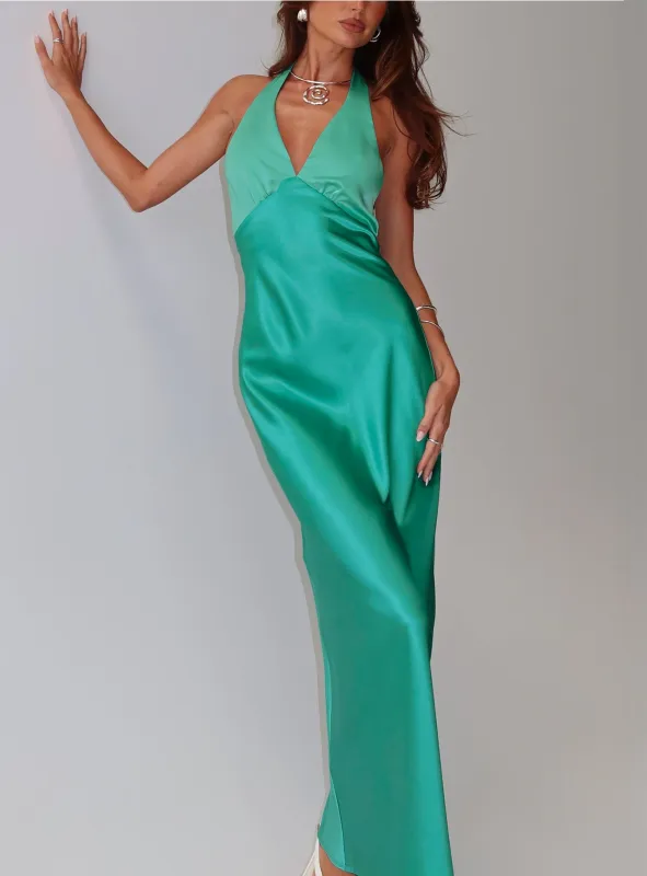 Annalia Scarf Tie Maxi Dress Aqua sold by Princess Polly