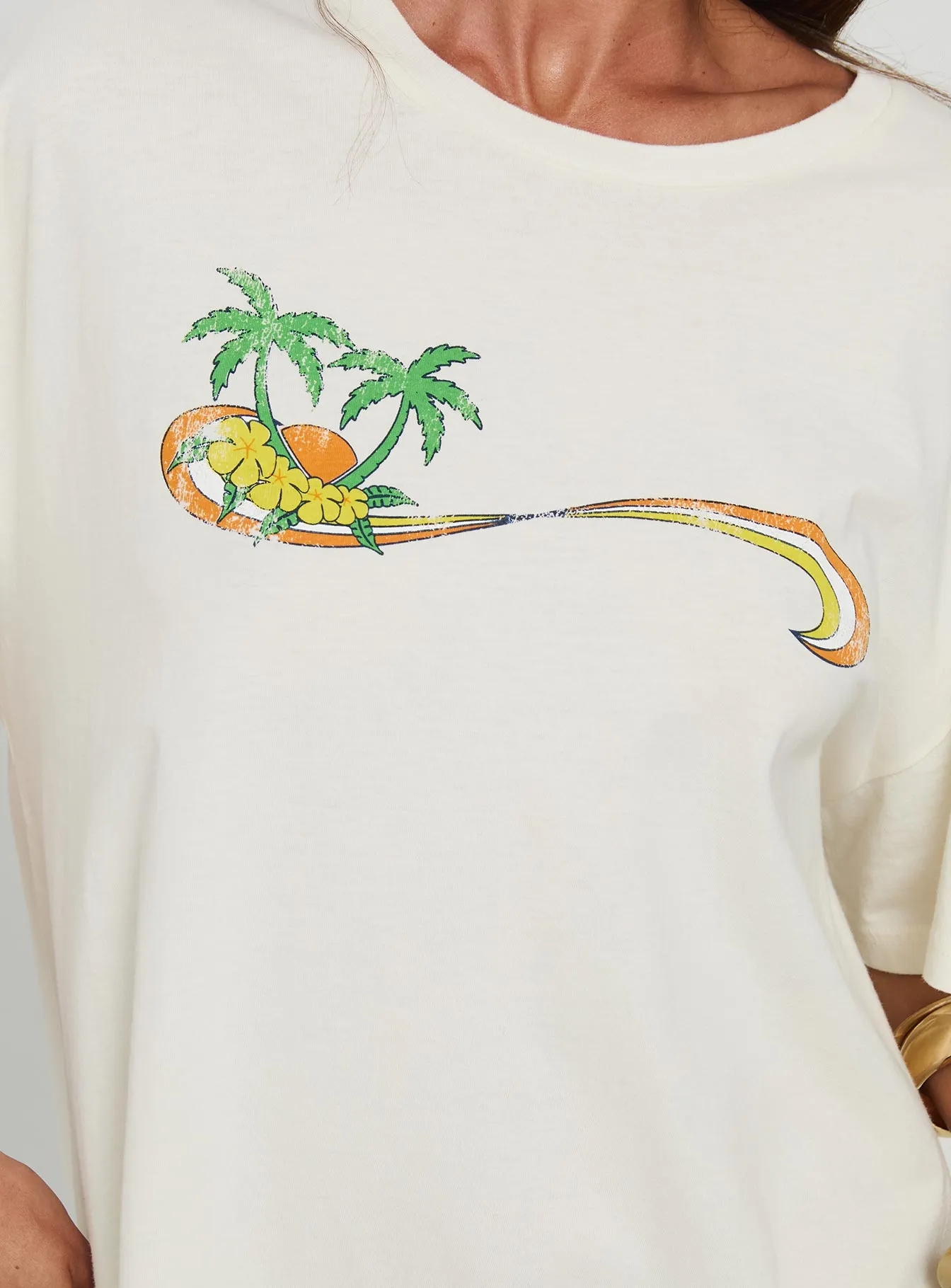 Kawabunga Oversized Graphic Top Cream sold by Princess Polly product image thumbnail 5