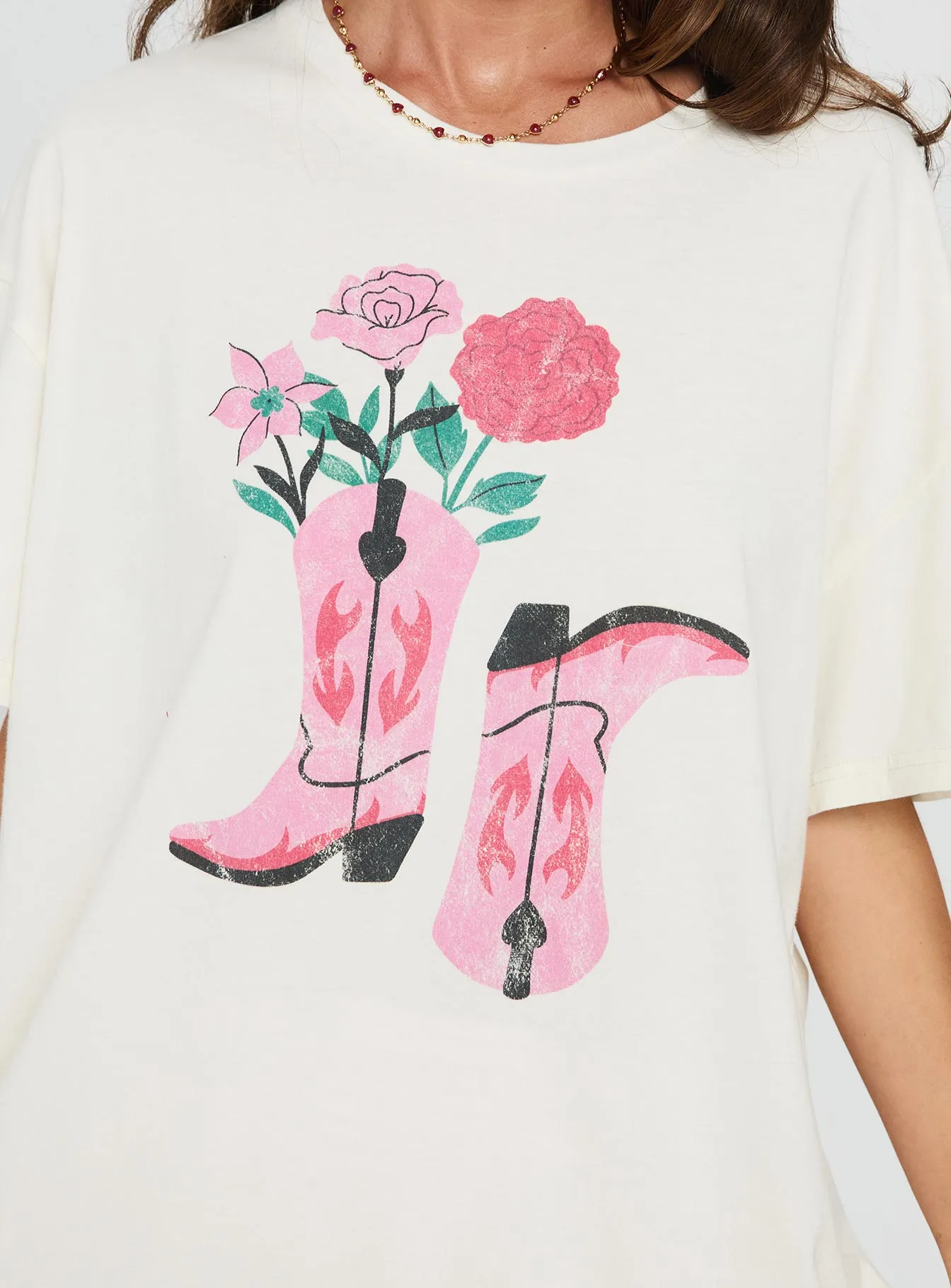 Lassie Girl Oversized Graphic Top Cream sold by Princess Polly product image thumbnail 5