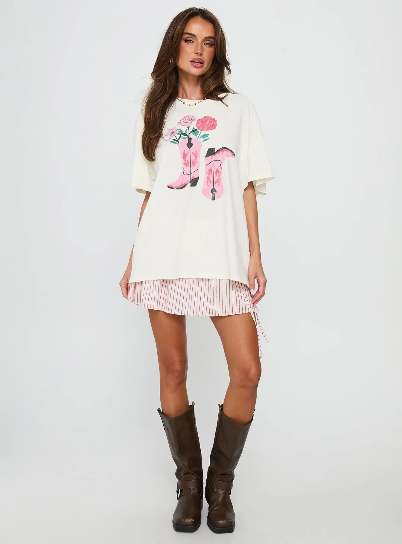 Lassie Girl Oversized Graphic Top Cream sold by Princess Polly product image thumbnail 2