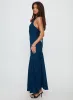 Luannie Halter Scarf Tie Maxi Dress Navy sold by Princess Polly