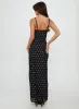 Glass Half Full Mesh Maxi Dress Black Polka sold by Princess Polly