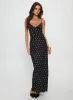 Glass Half Full Mesh Maxi Dress Black Polka sold by Princess Polly