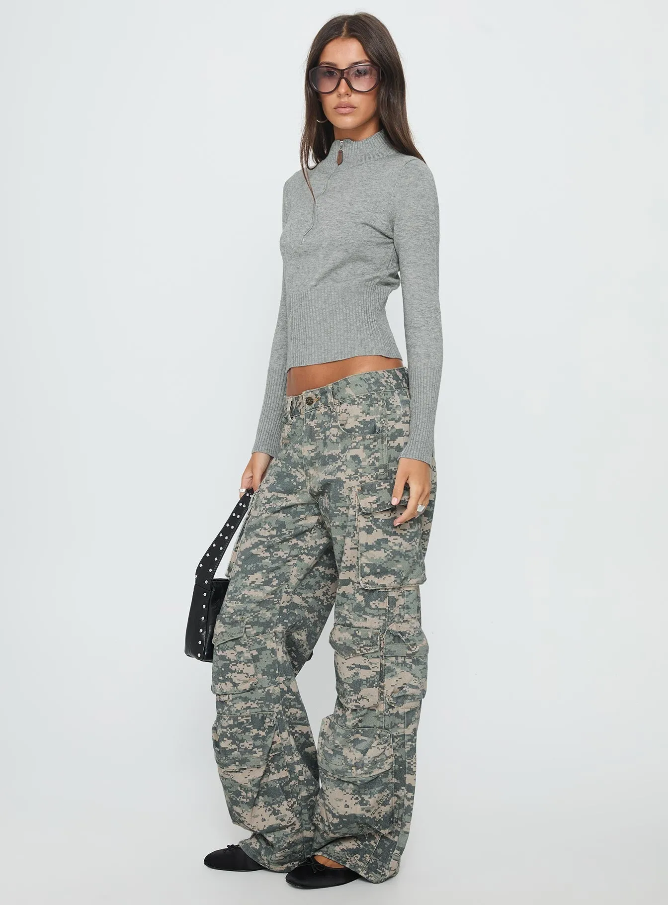 Sweetness Low Rise Straight Leg Jeans Digital Camo sold by Princess Polly product image thumbnail 4