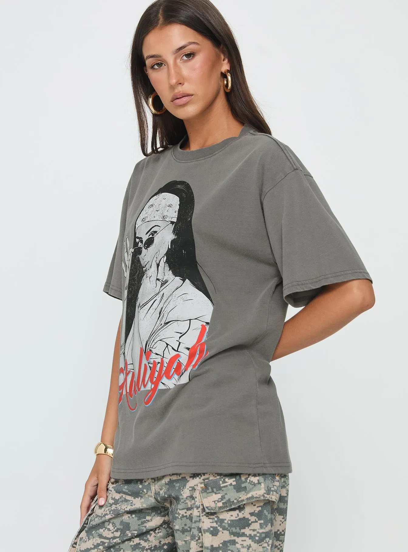 More Than A Woman Oversized Graphic Top Grey sold by Princess Polly product image thumbnail 4