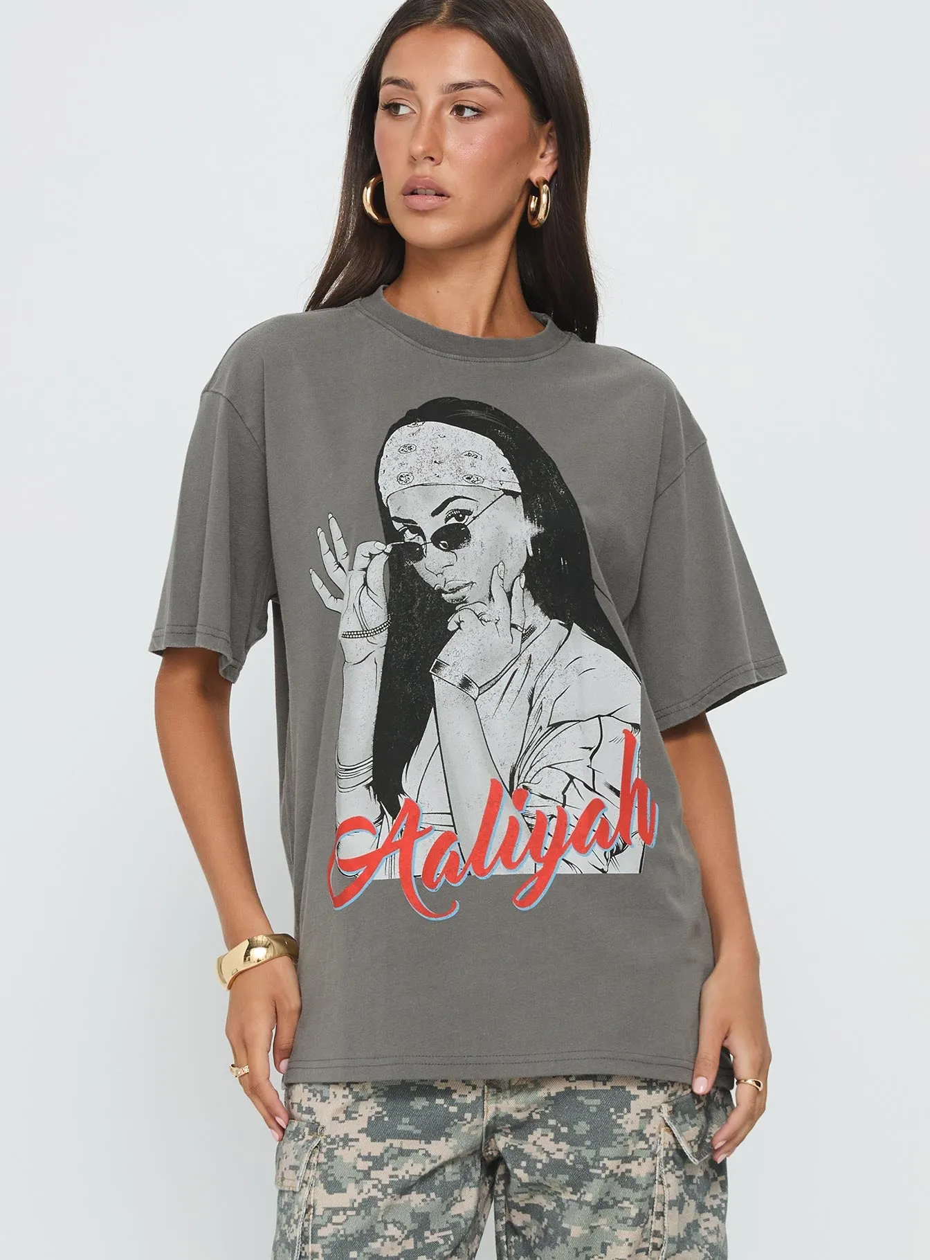 More Than A Woman Oversized Graphic Top Grey sold by Princess Polly product image thumbnail 2