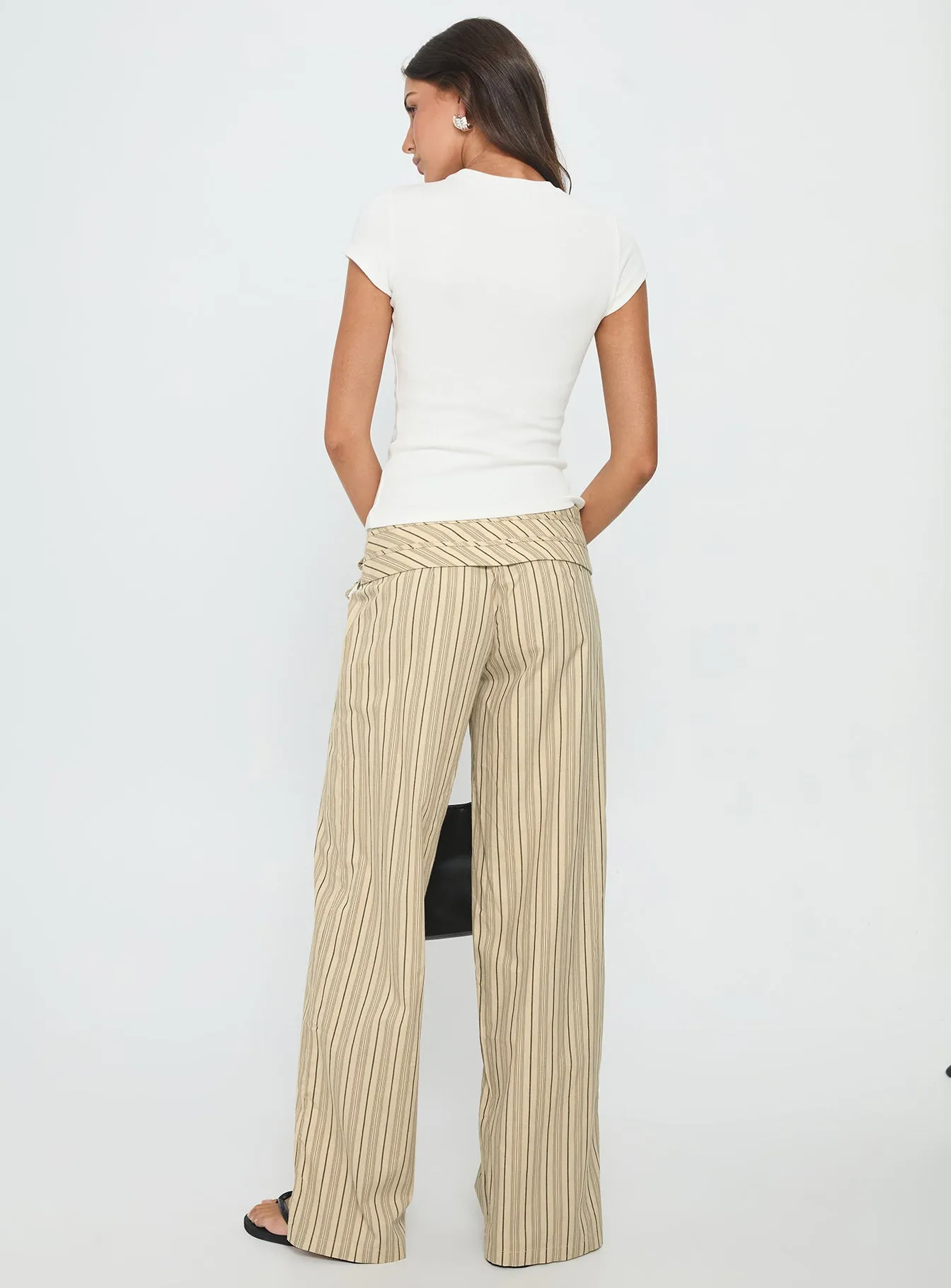Seneca Wrap Pant Beige Stripe sold by Princess Polly product image thumbnail 5