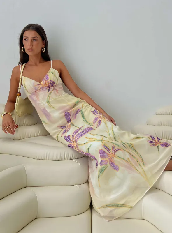 Isakaia Beaded Maxi Dress Floral / Multi sold by Princess Polly