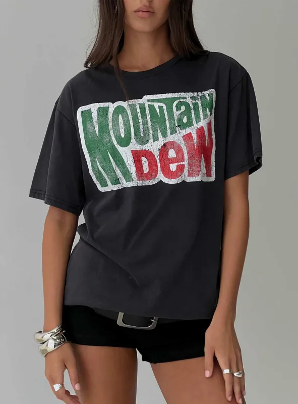 Mountain Dew Oversized Graphic Tee Black sold by Princess Polly