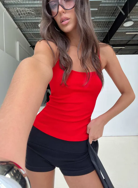 Baseline Longline Tank Top Red sold by Princess Polly
