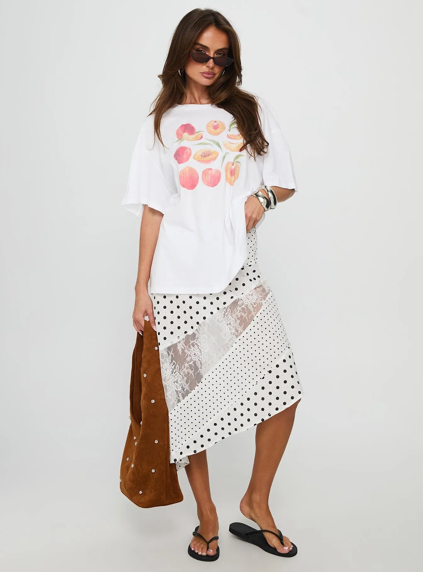 Sweet Peach Oversized Graphic Tee White sold by Princess Polly product image thumbnail 3