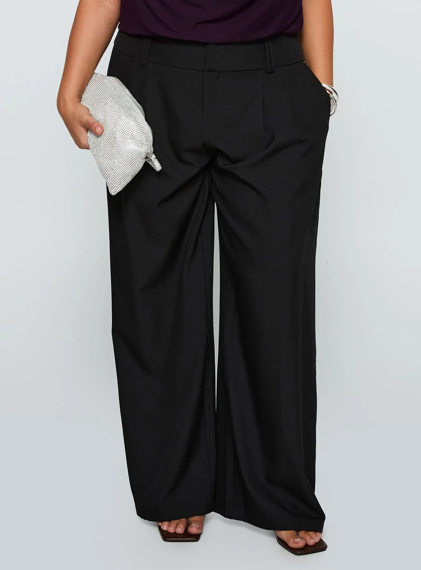 Two Lovers Low Rise Pants Black Curve sold by Princess Polly
