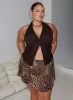 Tejano Mini Skirt Leopard Curve sold by Princess Polly