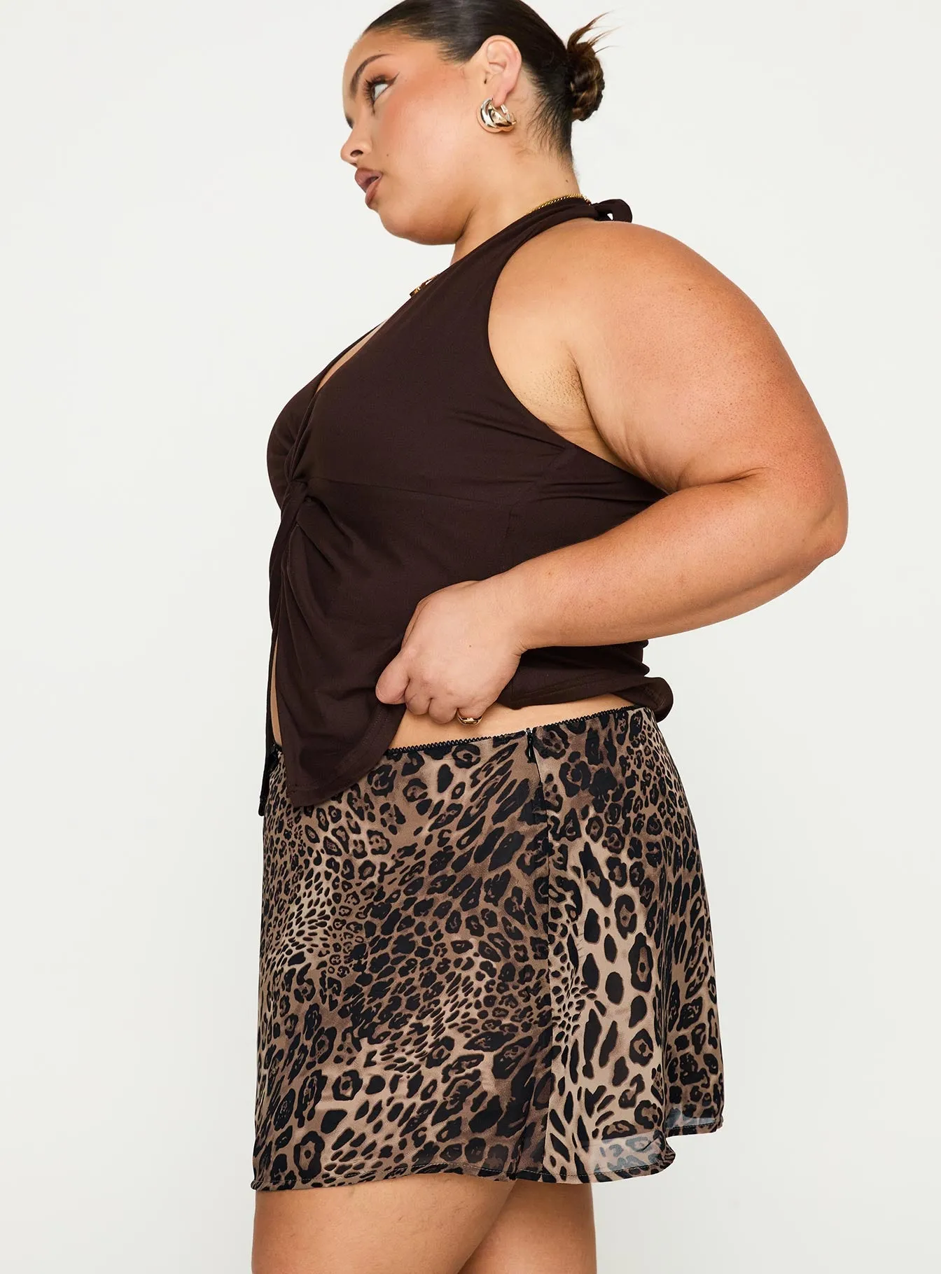 Tejano Mini Skirt Leopard Curve sold by Princess Polly product image thumbnail 4