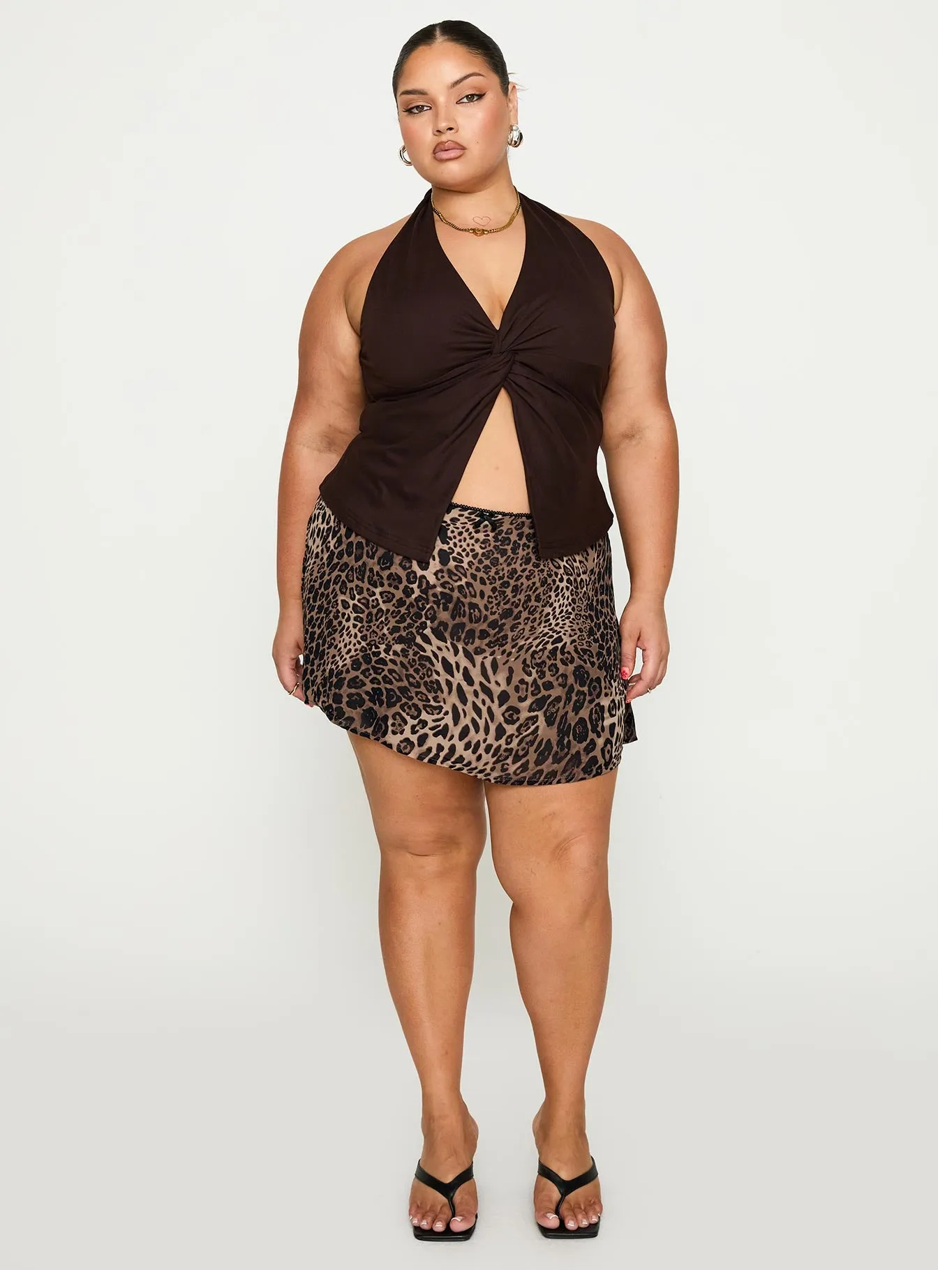 Tejano Mini Skirt Leopard Curve sold by Princess Polly product image thumbnail 3