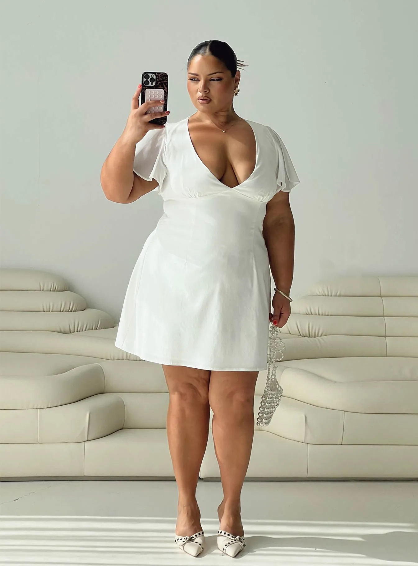 Florie Corset Mini Dress White Curve sold by Princess Polly