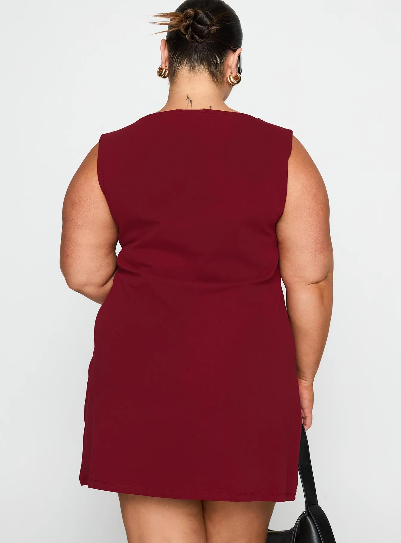 Zimmie Mini Dress Burgundy Curve sold by Princess Polly product image thumbnail 5
