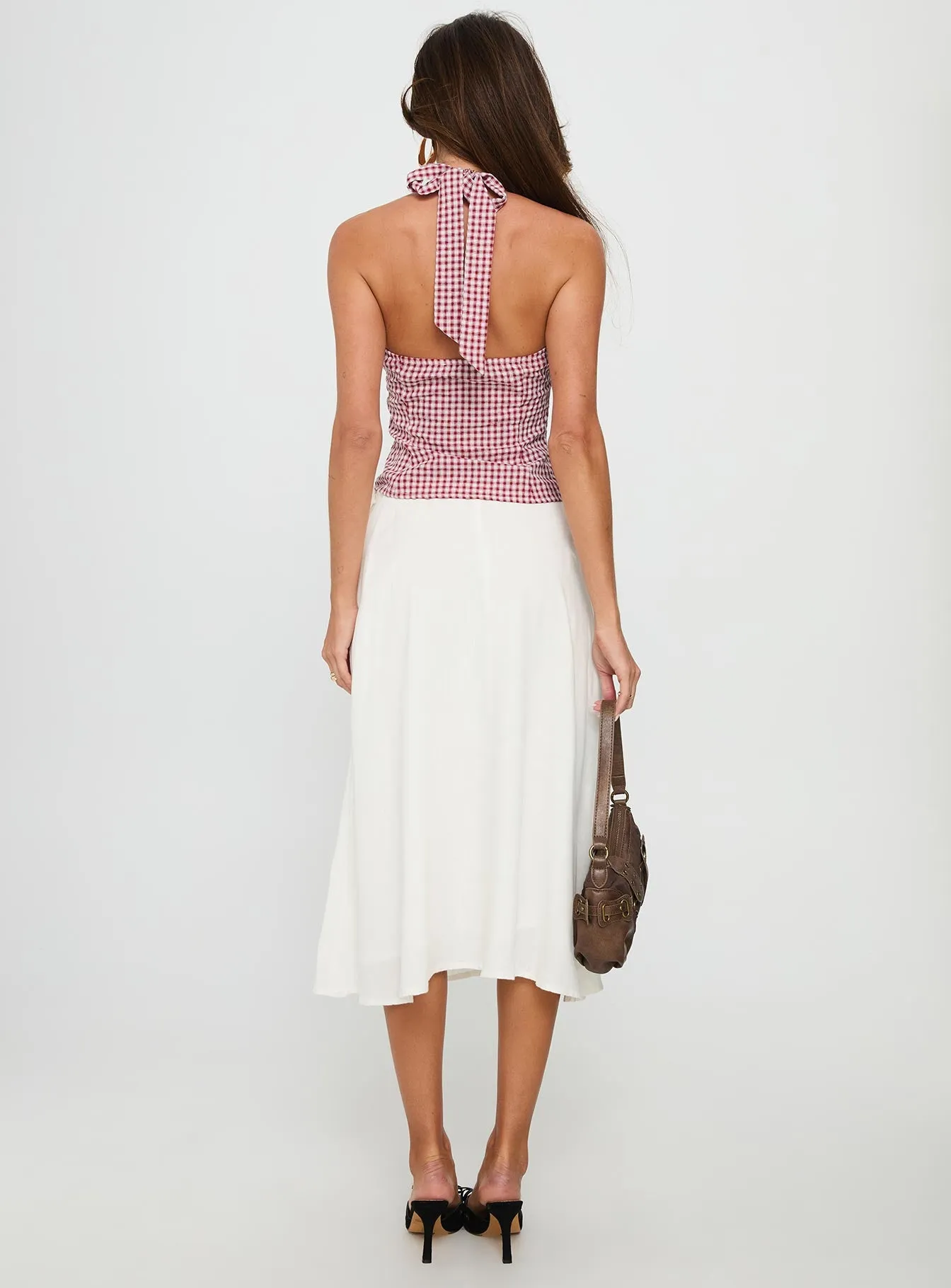 Persuasion Tie Side Midi Skirt White sold by Princess Polly product image thumbnail 5
