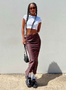 Jodie Maxi Skirt Black Floral sold by Princess Polly