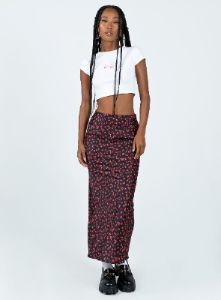 Jodie Maxi Skirt Black Floral sold by Princess Polly