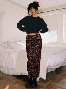 Jodie Maxi Skirt Black Floral sold by Princess Polly