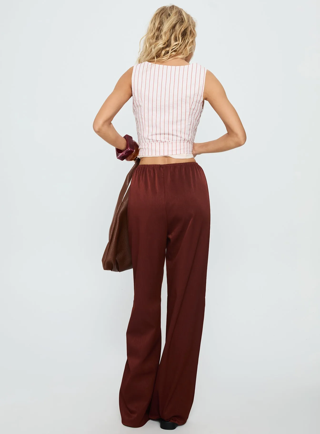 Dorie Straight Leg Pants Chocolate sold by Princess Polly product image thumbnail 4