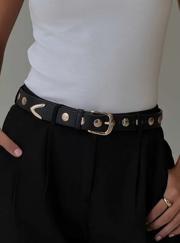 Projecting Belt Black / Gold sold by Princess Polly