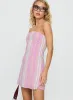 Faris Strapless Mini Dress Pink Stripe sold by Princess Polly
