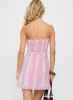 Faris Strapless Mini Dress Pink Stripe sold by Princess Polly