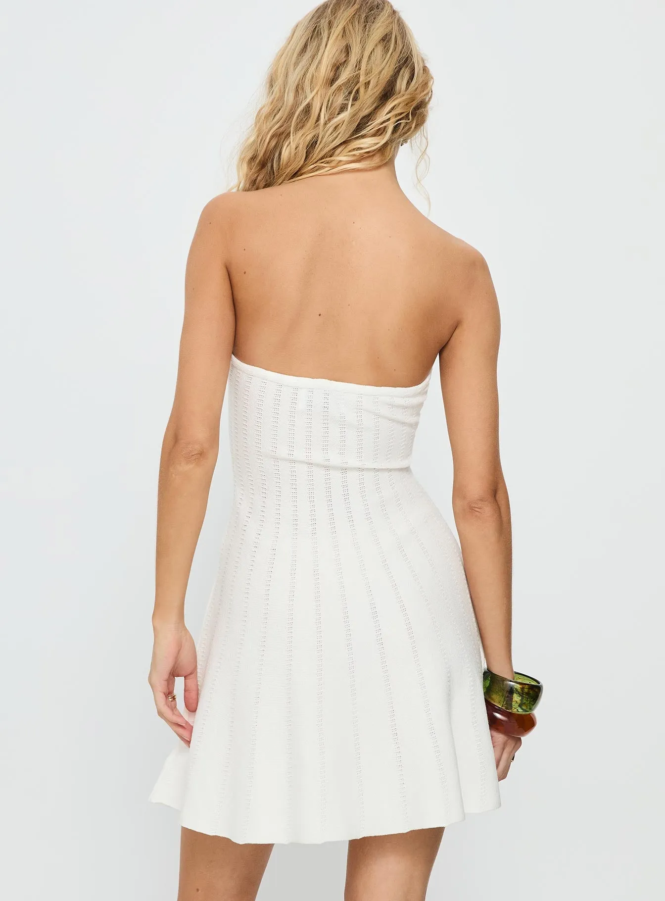 Alaini Strapless Knit Mini Dress White sold by Princess Polly product image thumbnail 5