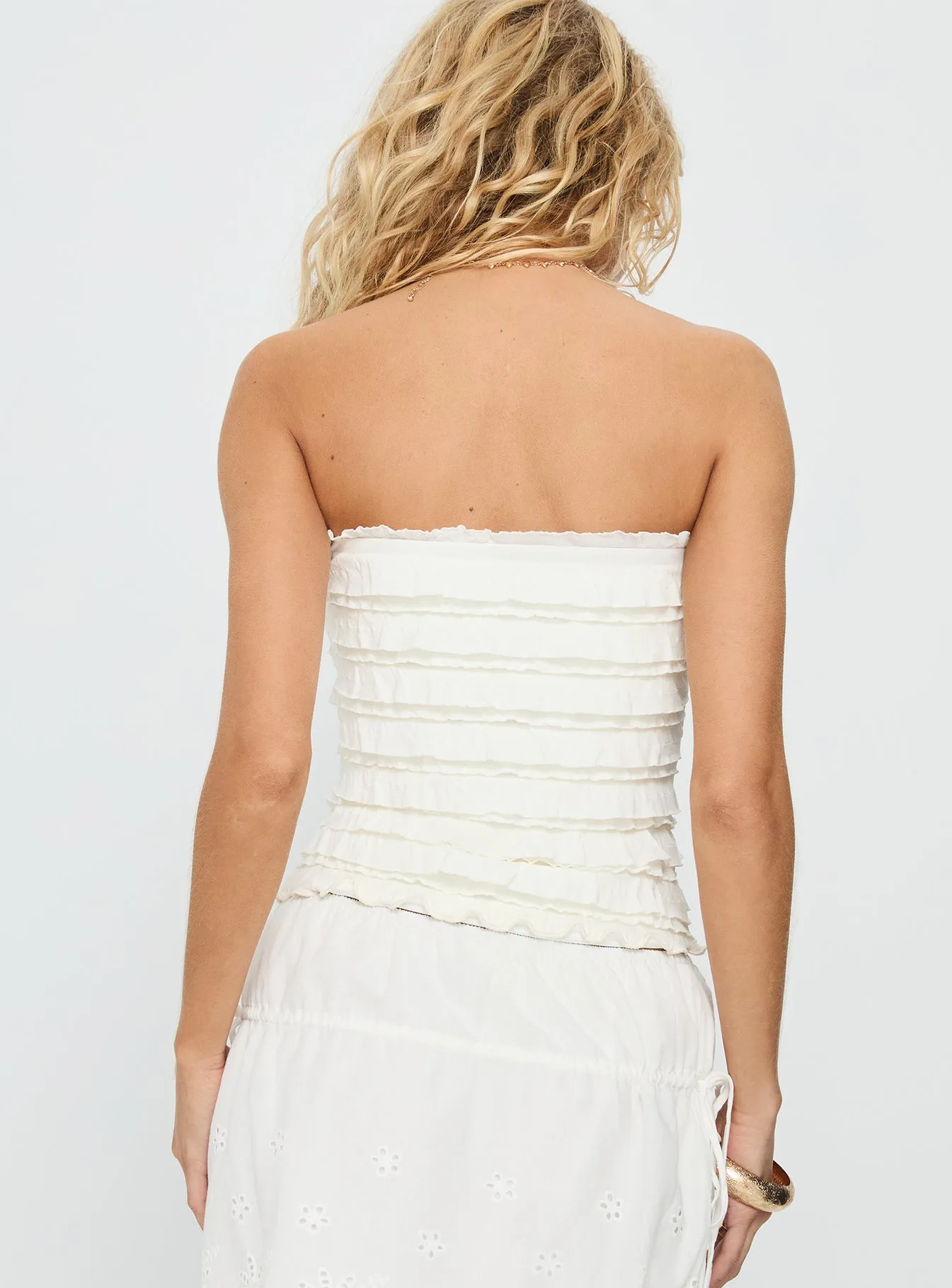 Jullian Strapless Textured Top Ivory sold by Princess Polly product image thumbnail 5