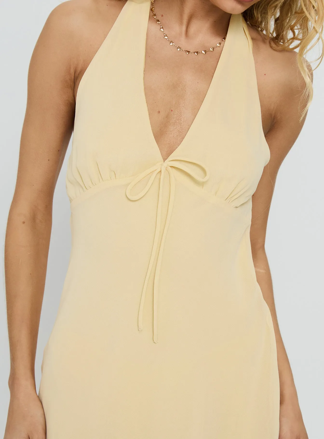 Laraline Halter Mini Dress Lemon sold by Princess Polly product image thumbnail 5