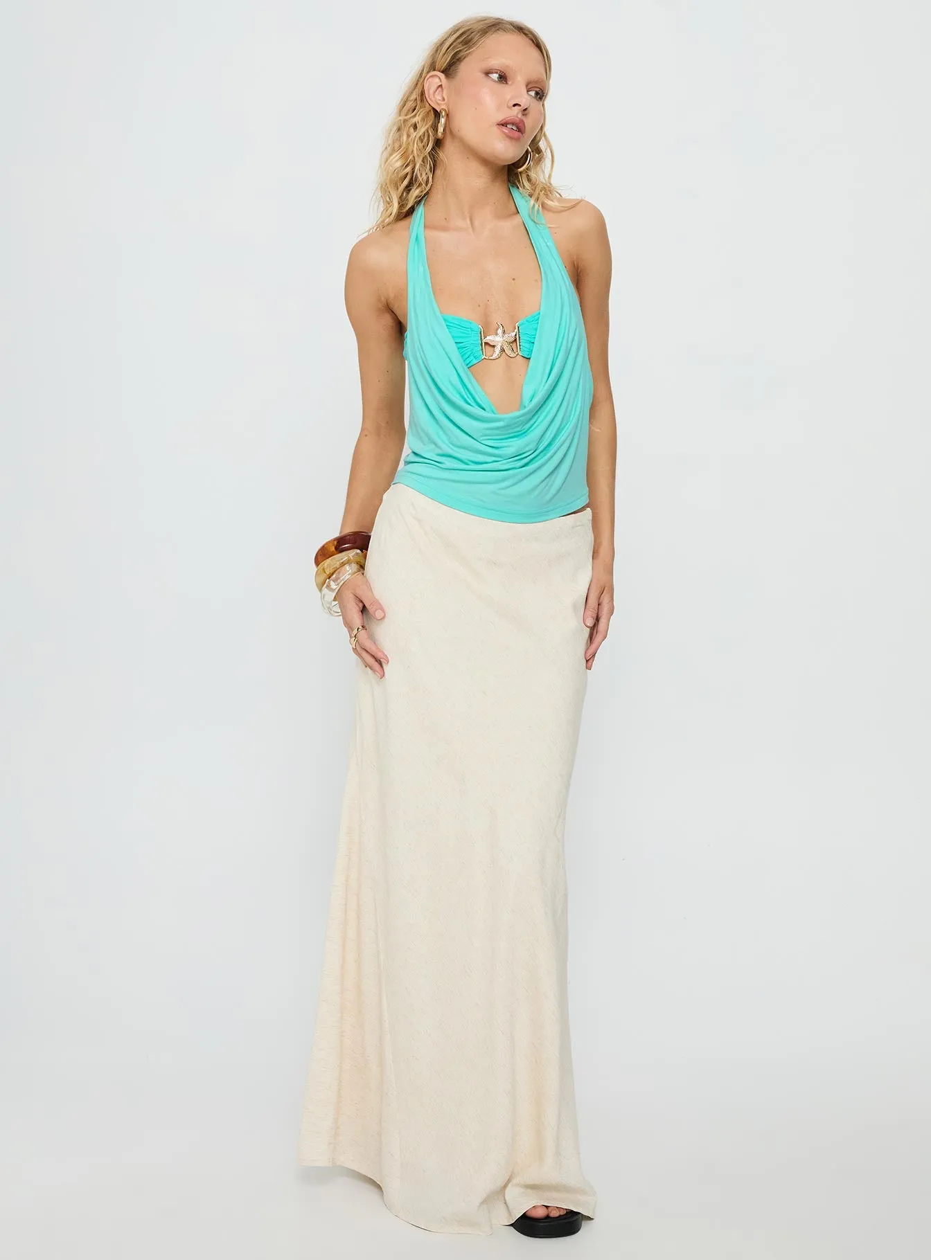 Money Talks Star Detail Top Aqua sold by Princess Polly product image thumbnail 3