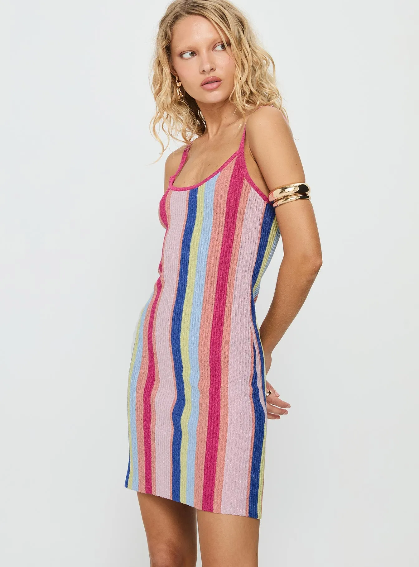 Yazmine Knit Mini Dress Multi Stripe sold by Princess Polly product image thumbnail 4