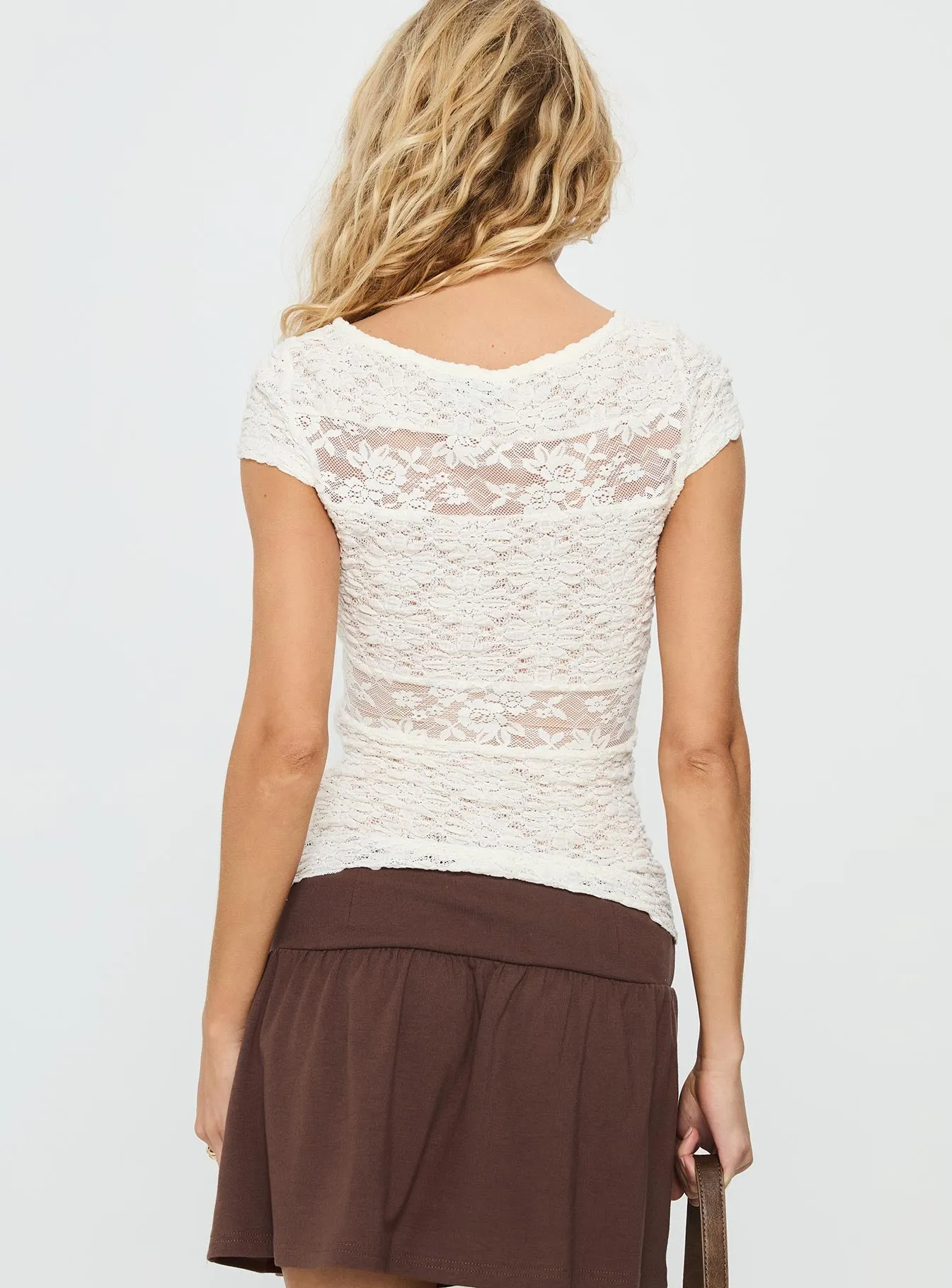 Coralee Lace Top White sold by Princess Polly product image thumbnail 5