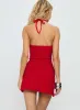 Karoly Halter Rib Mini Dress Red sold by Princess Polly